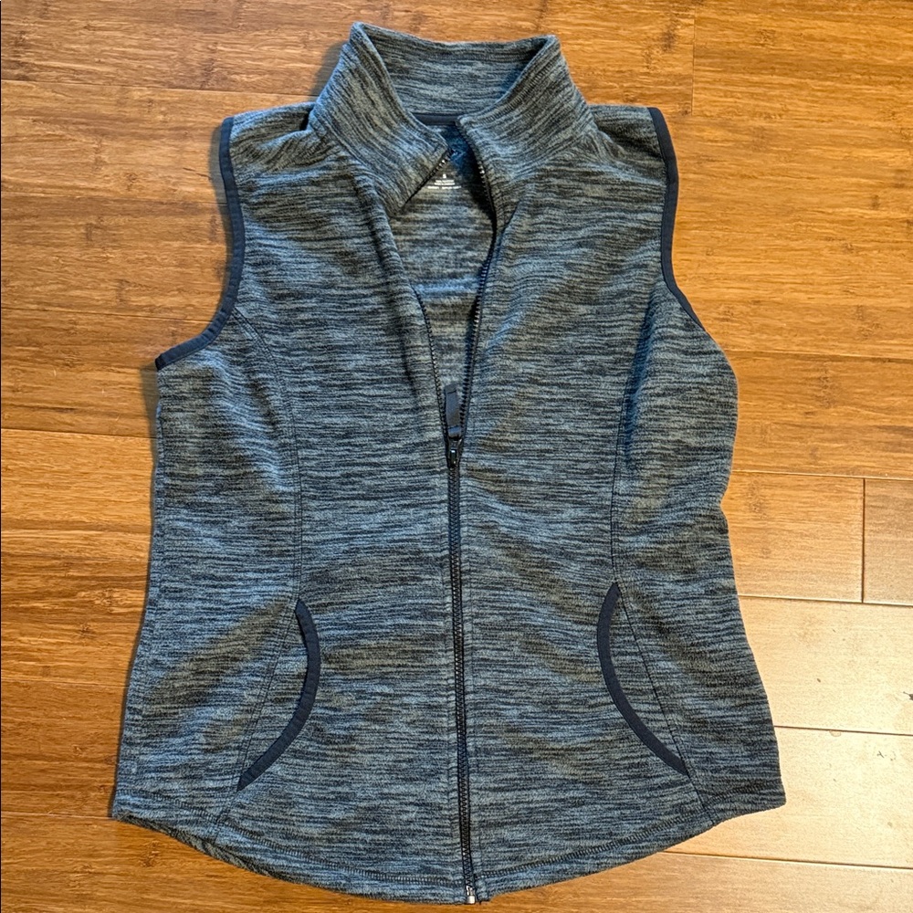 Grey Fleece Zip-Up Vest